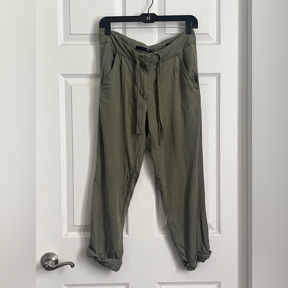 Womens Max Jeans Army Green Drawstring Soft Pant rolled up leg size 6 - Picture 1 of 8